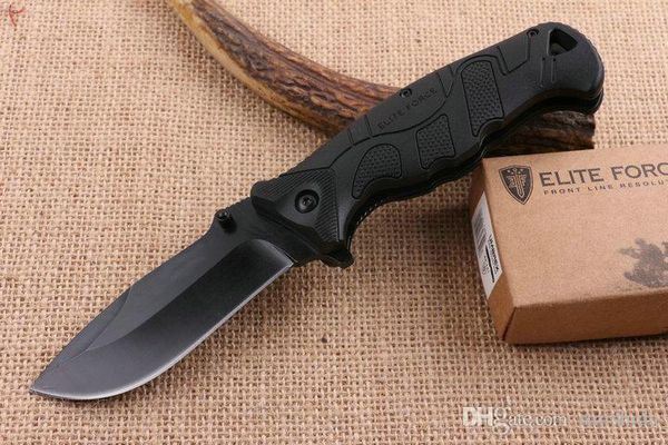 Mais novo Elite Force Titanium Tactical Faca Dobrável 8CR18MOV 57HRC Flipper Camping Ao Ar Livre Caça Sobrevivência Bolso Faca Utilitário EDC