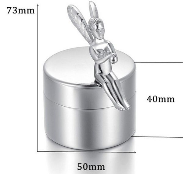 

personalized stainless steel angel cremation urns for loved ones ashes -memorial container keepsake locket jewelry, Silver