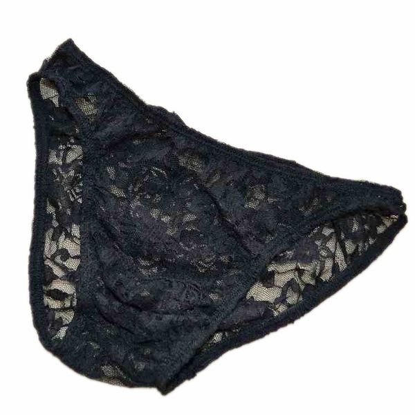 

men's lace rose brief low-waist male panties gauze transparent panties briefs mesh breathable gay underwear, Black;white