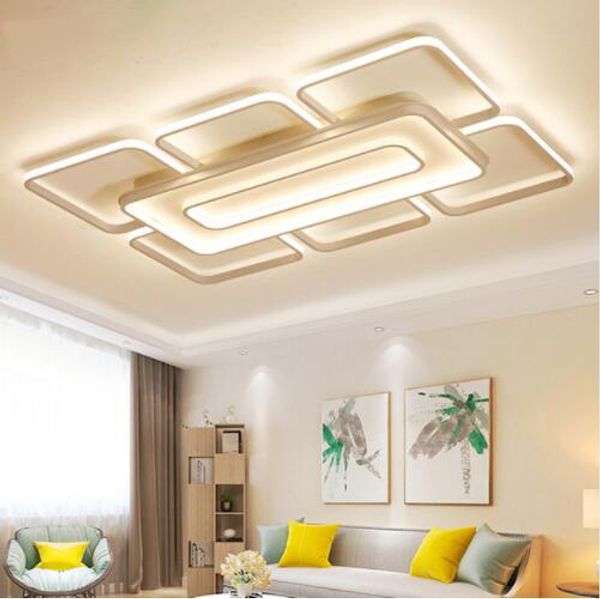 2019 Modern Ultra Thin Led Ceiling Light Postmodernist Art Square Ceiling Chandeliers For Living Room Bedroom Kitchen Home Light Fixtures From