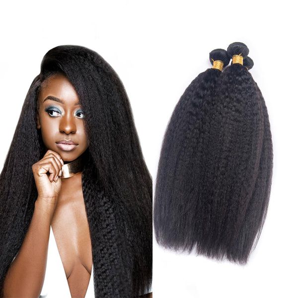 Indian Virgin Human Hair Kinky Straight Bundles Full Head Kinky