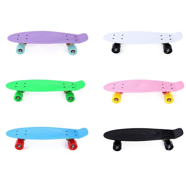 

action sports 22 inches four -wheel street long skate board mini cruiser skateboard with 5colors for children