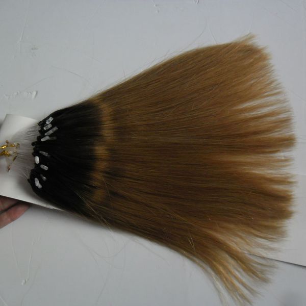 Brazilian Micro Ring Loop Hair Extensions 1b 27 Ombre Micro Loop
