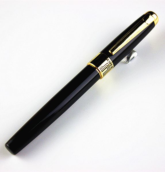 

elegant upscale black and gold classical piece roller ball pen, Blue;orange