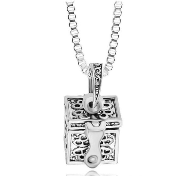 

antique silver love locket cremation ashes necklace openable box cremation lockets pendant keepsake hold ashes jewelry 20 pcs