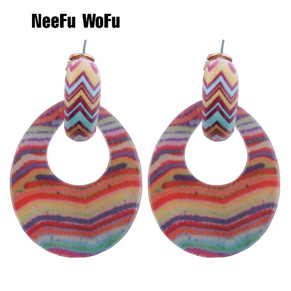 

neefu wofu popular water drop resin earrings brand metal printing big earring large long brinco ear accessories oorbellen, Silver