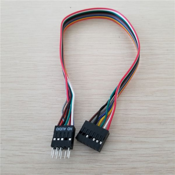 

10pcs/lot hd audio 13pin female to 9pin male converter cable 22awg for lenovo motherboard connection host front panel audio 20cm