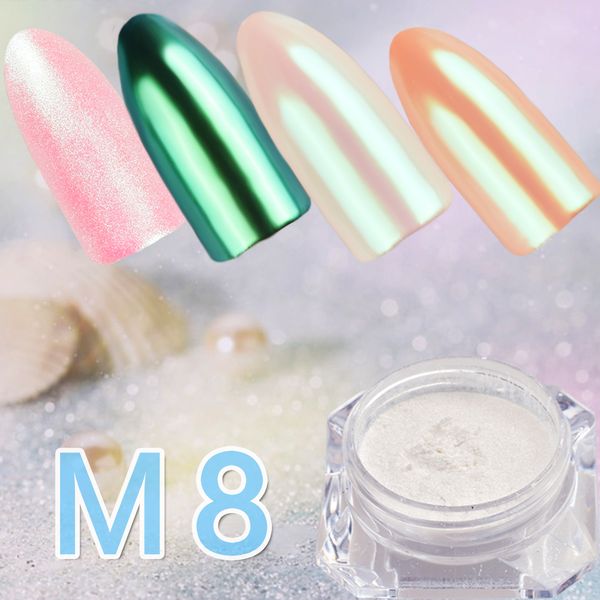 

1 box 1g pearl nail glitter shimmer decoration mermaid shining manicure nail powder mirror art chrome pigment, Silver;gold