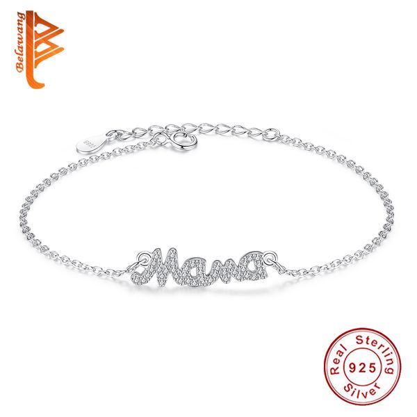 

christmas brand jewelry austrian crystal mother bracelet 925 sterling silver link chain bracelets mama charm bracelet for women, Golden;silver