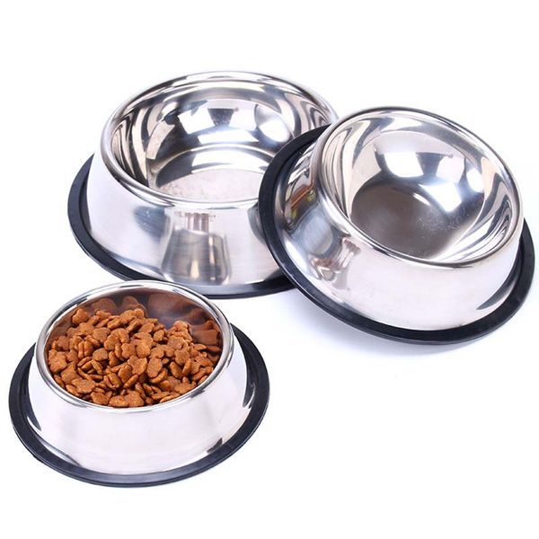 

stainless dog bowl pets steel standard pet dog bowls puppy cat food or drink water bowl dish