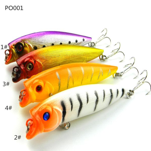 

po001 100pcs new style popper lures plastic hard bait minnow fishing lure 9.5cm 11.3g 6# hooks crank bait fishing tackle
