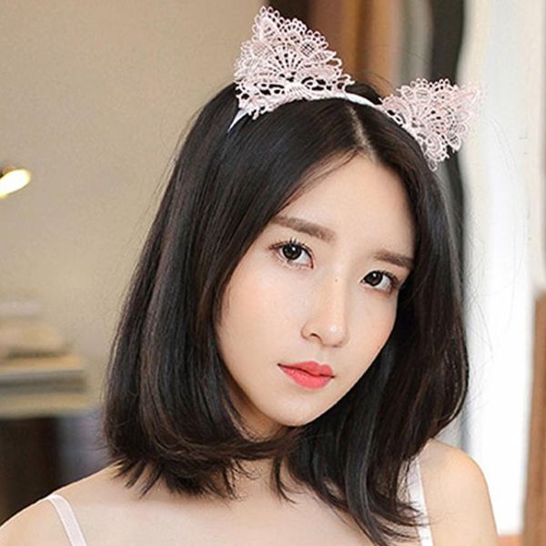 

water soluble lace cat ears headband hair accessories for women 7.10