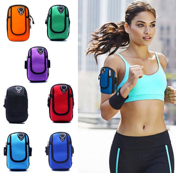 

outdoor sport running arm bag waterproof nylon wrist pouch exercise jogging gym adjustable phone arm bag for iphone 6s plus
