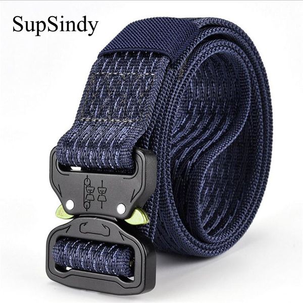 

supsindy army style combat belts men quick release tactical belt fashion men canvas nylon waistband outdoor hunting high quality, Black;brown