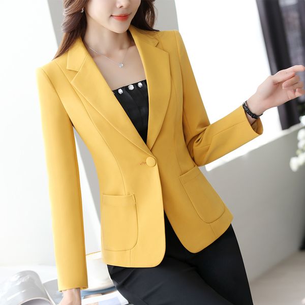 

lanlojer korean version fashion laides blazers long sleeve candy color suit female clothing small casual jacket coats 860#, White;black