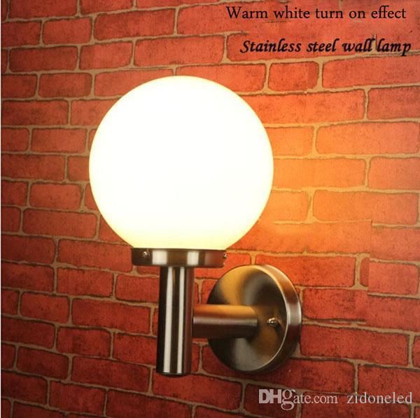 

led outdoor wall light stainless steel and acrylic round waterproof wall lamp wall garden villa gate balcony available