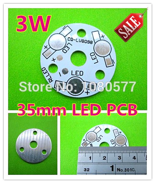 

35mm diameter 3W LED Aluminum base plate, 3W high power PCB, LV8098 PCB for DIY a LED lamp
