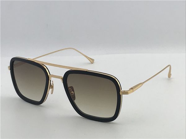 

square sunglasses metal gold black/brown gradient sonnenbrille gafas de sol mens sunglasses new with box, White;black