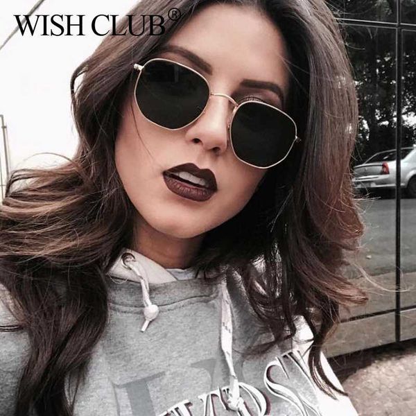 

wish club small sunglasses women vintage sunglasses 2018 polygon 90s sun glasses lady retro mirror eyewear frame glasses oculos, White;black