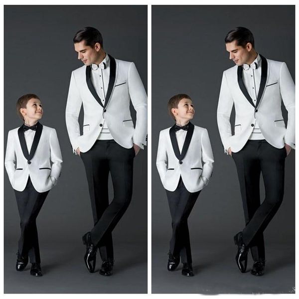 

custom made 2018 fashion groom tuxedos men' wedding dress prom suits father and boy tuxedos (jacket+pants) formal wear tuxedos, Black