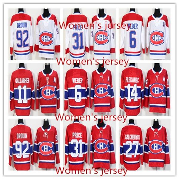 

2018 women's Montreal Canadiens ice hockey stitched Jerseys 11 Brendan Gallagher 31 Carey Price 67 Max Pacioretty 6 Shea Weber 27 Galchenyuk