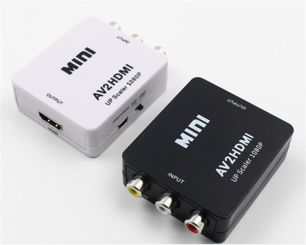 Mini Composite AV CVBS 3RCA zu HDMI Video Converter Adapter 720p 1080p White