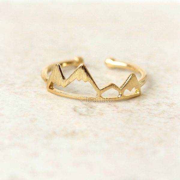 

10pcs gold/silver handmade mountain peak ring mountain ring mountain valley jewelry gift for friends