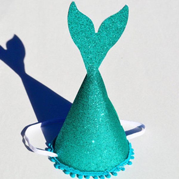 Girl S Mermaid Party Supplies Turquoise Glitter Cardboard Birthday