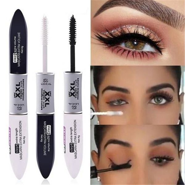 

2 в 1 черная тушь водонепроницаемый шелковое волокно объем двойной эффект длитель