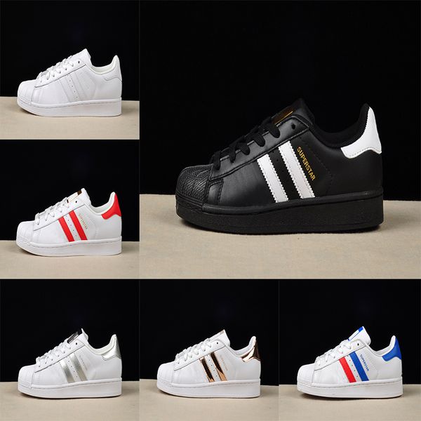 

2018 superstar shoes classic brand shoe fashion mens casual shoes superstar smith stan female flat shoes women size 36-44, Black