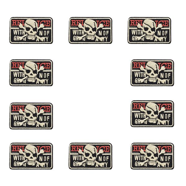

10 pcs buccaneer skull patches badges for punk sweater ironing on transfer embroidery patch for clothes sew accessories for trousers jacket, Black