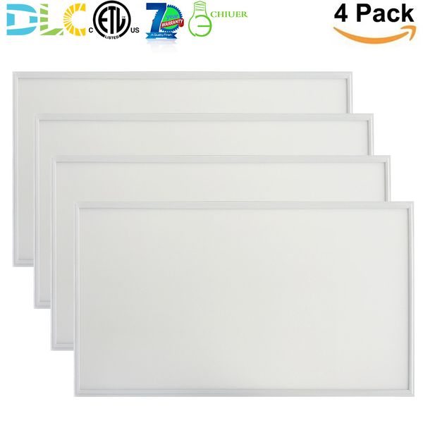 

50w 72w 2x4ft led panel light flat ceiling fixture fluorescent troffer replacement drop ceiling light 0-10v dimmable daylight etl dlc