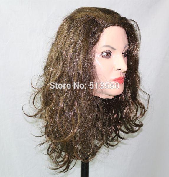 

popular fancy dress costume latex crossdressing female mask for male transgender dress up