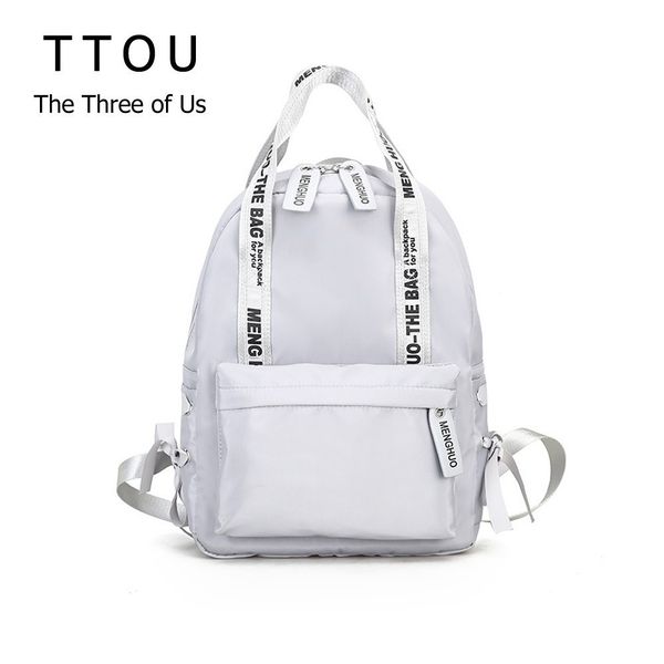 

ttou women nylon letter printed backpack preppy school bags for teenagers girls large travel bags female bowknot backpack