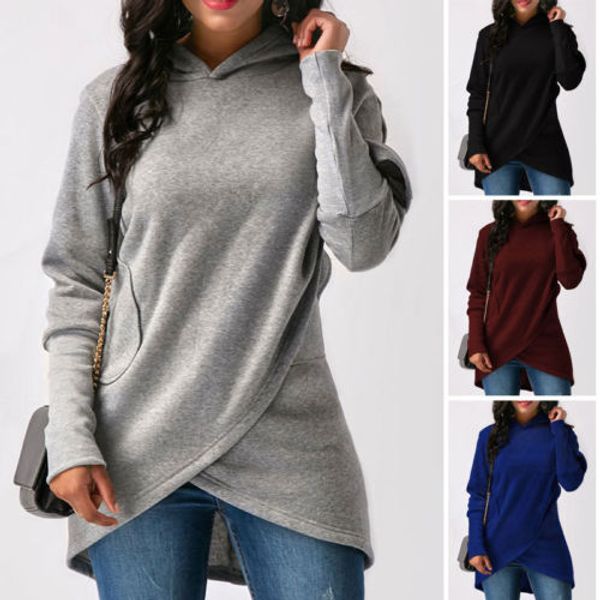 

fashion women casual long sleeve hoodie jumper pullover sweatshirt shirt 2018 new casual fashion, Black
