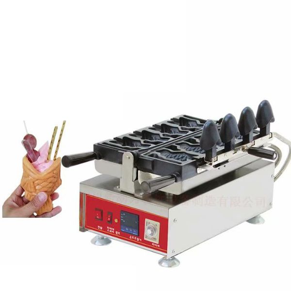 

cookware digital display ice cream taiyaki maker machine, 110v 220v commercial open mouth fish waffle maker