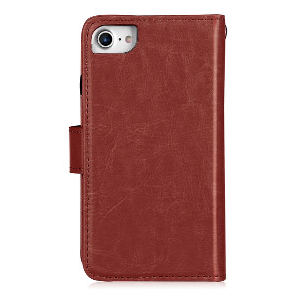 

exquisite for iphone 7 plus cases detachable crazy horse oil wax pu leather phone case multi card slots wallet case