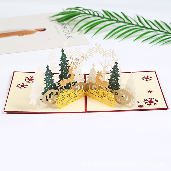 

new arrival handmade 3d deer pop up greeting holiday cards merry christmas party gift ing