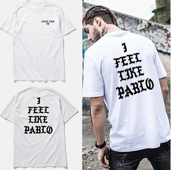 

Kanye West High Street I FEEL LIKE PABIO YE Letter Print T-shirt Men Women Short Sleeved Casual Crew Neck Tees Lovers Tshirt Tops