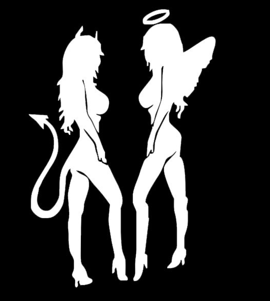 

reflective angel vs. devil car sticker demon beauty personalized custom trendy styling stand devil angel car covers decorating