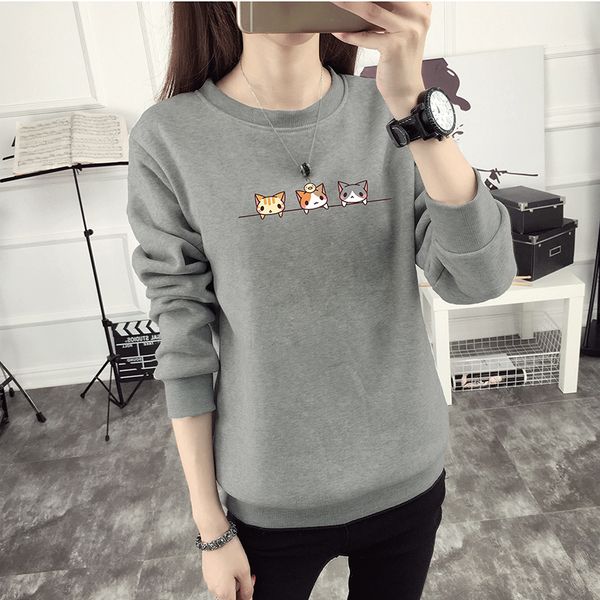 

Fashion Kawaii Harajuku Women Hoodies Cat Sweatshirt Female Winter Warm Fleece Korean Sweatshirt Long Sleeve Jumpers New Pullovers