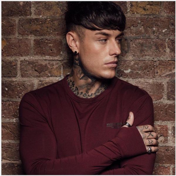

men running t-shirts compression t-shirt long sleeves gym tight weight lifting bodybuilding sport t-shirts man, Black;blue