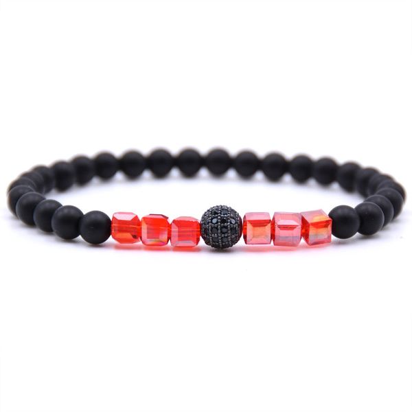

fashion new bracelets simple classic crystal beads charm bracelets for men women cz ball jewelry gift, Black