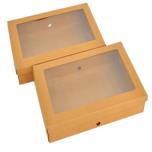 Scatole da regalo in carta kraft con scatola di imballaggio vuota per finestre per calzini e leggings