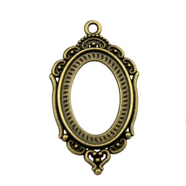 

16 pieces cabochon cameo base tray bezel blank jewelry findings components classic hollow inner size 18x25mm oval necklace pendant setting, Slivery;crystal