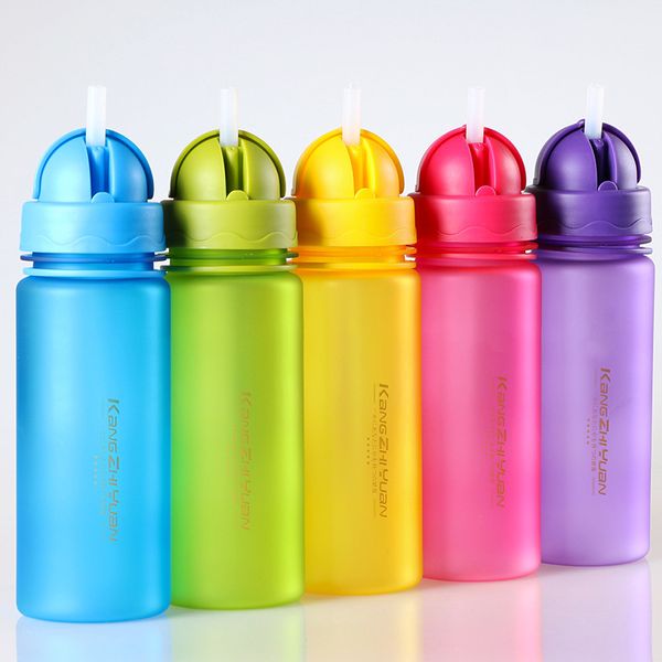 

portable plastic drinkware my water bottles frosted baby's straw bottle space fruit juice outdoor sport kettle 400ml