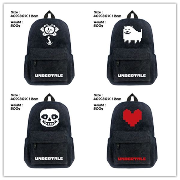 

game undertale sans school backpack student bookbag boys girls black shoulder laptravel bags casual bags gift