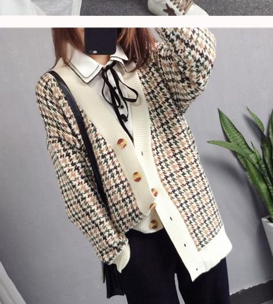 

send 2018 new style korean thickening sweater cardigan arder knitting coat, White;black