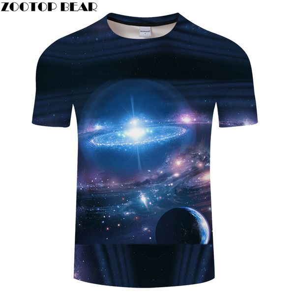 

beautiful galaxy space t-shirts men summer 3d prints t shirt tees mens clothing 2018 drop ship, White;black