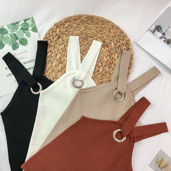 

women fashion slim knitting tank crop girls knitted camisole solid tee shirts camis knitwear for girls, Black;white